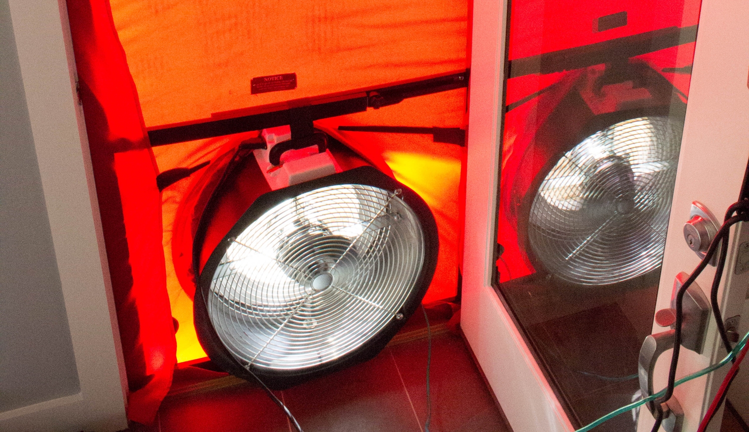 Close-Up of Blower Door Test 