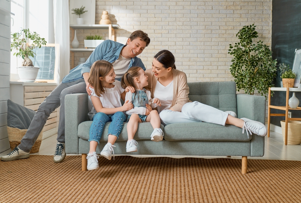 Comfortable Family on couch