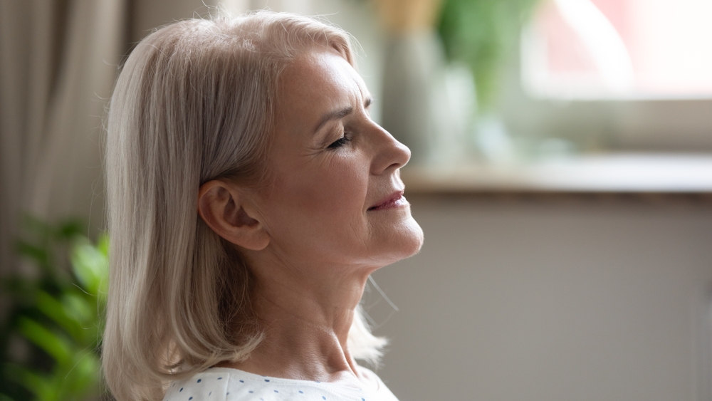 Person breathing in Fresh Air