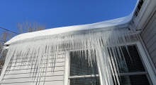 Ice Dam Side of House Over Window