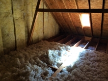 new insulation in attic of house