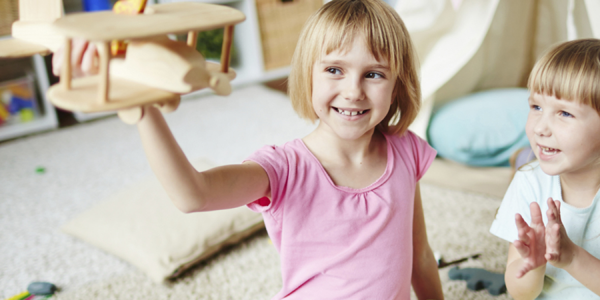 Happy children in energy efficient home