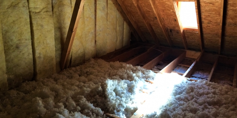 new insulation in attic of house