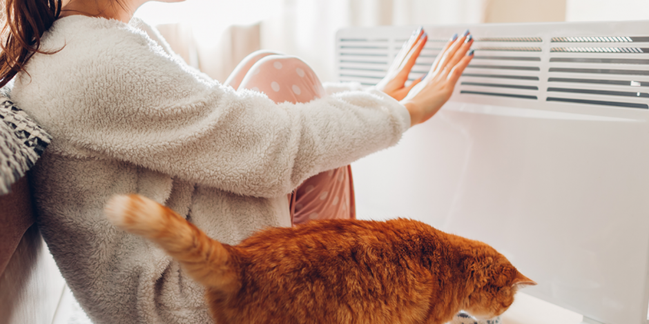 Girl warming her hands